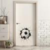 3D Breaking Through Wall Crack Soccer Football PVC Wall Sticker Self-Adhesive Removable for Kids Room Living Room Bedroom Sports Home Decor Art