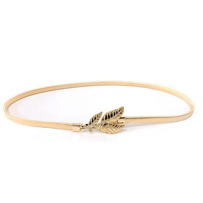 Fashion Waist Band Elastic Ple Style Adjustable Leaves Stretching Strap with Buckle Valentines Day Belts for Women Dresses