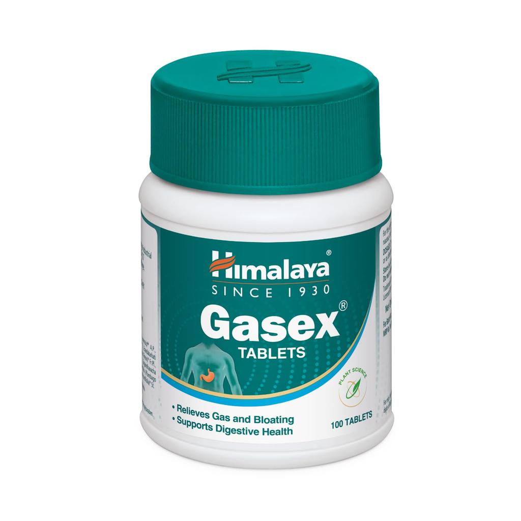 Himalaya Gasex 100 Tablets for Digestion Support, Bloating Relief & Gas Reduction, Herbal Formula for Stomach Comfort