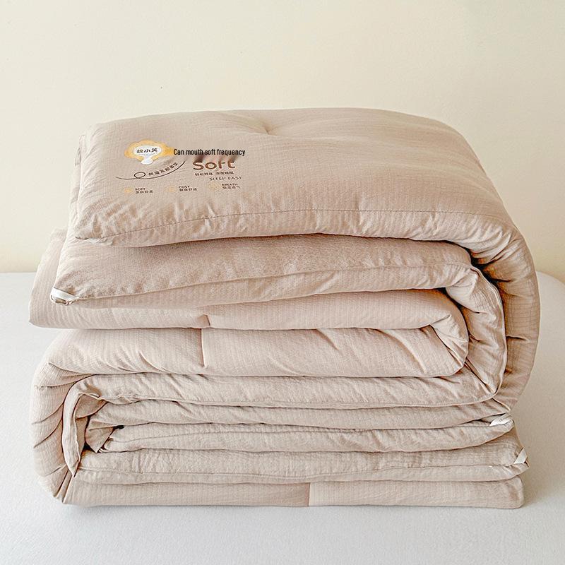 Skin-Friendly Crinkle Cotton & Tencel Soybean Quilt - Thick, Warm, and Comfortable for Autumn/Winter.