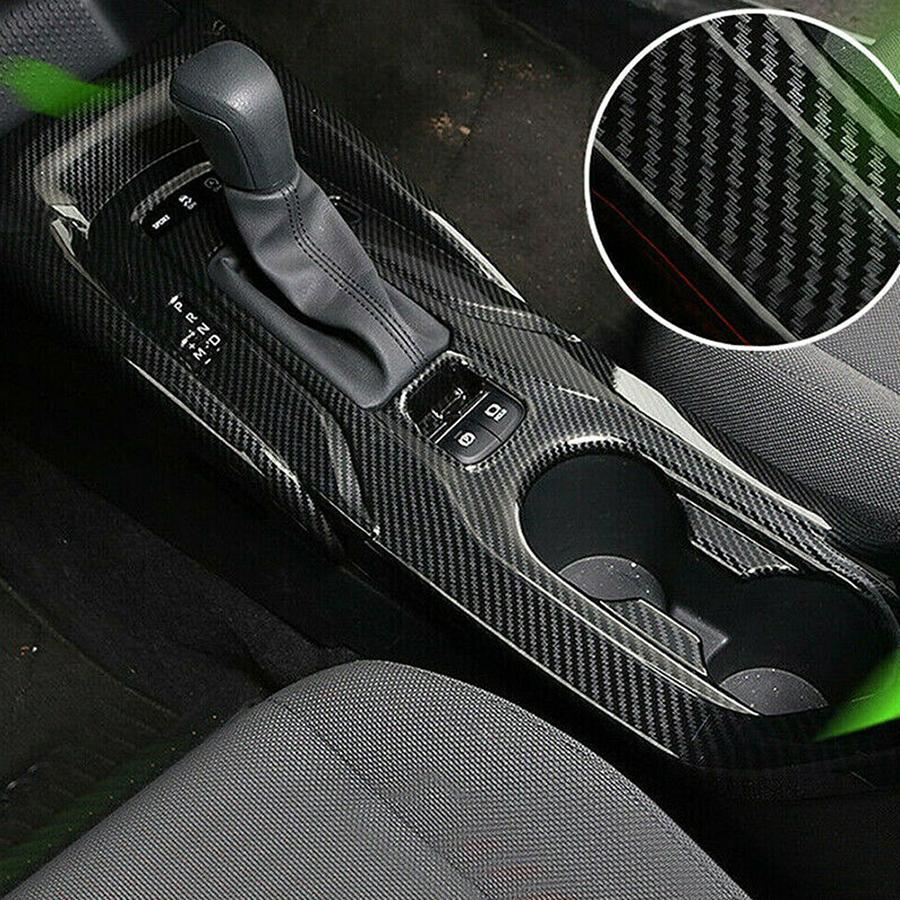 Carbon Fiber Look Gear Panel Cup Holder Cover Trim For Toyota Corolla 2019-2021