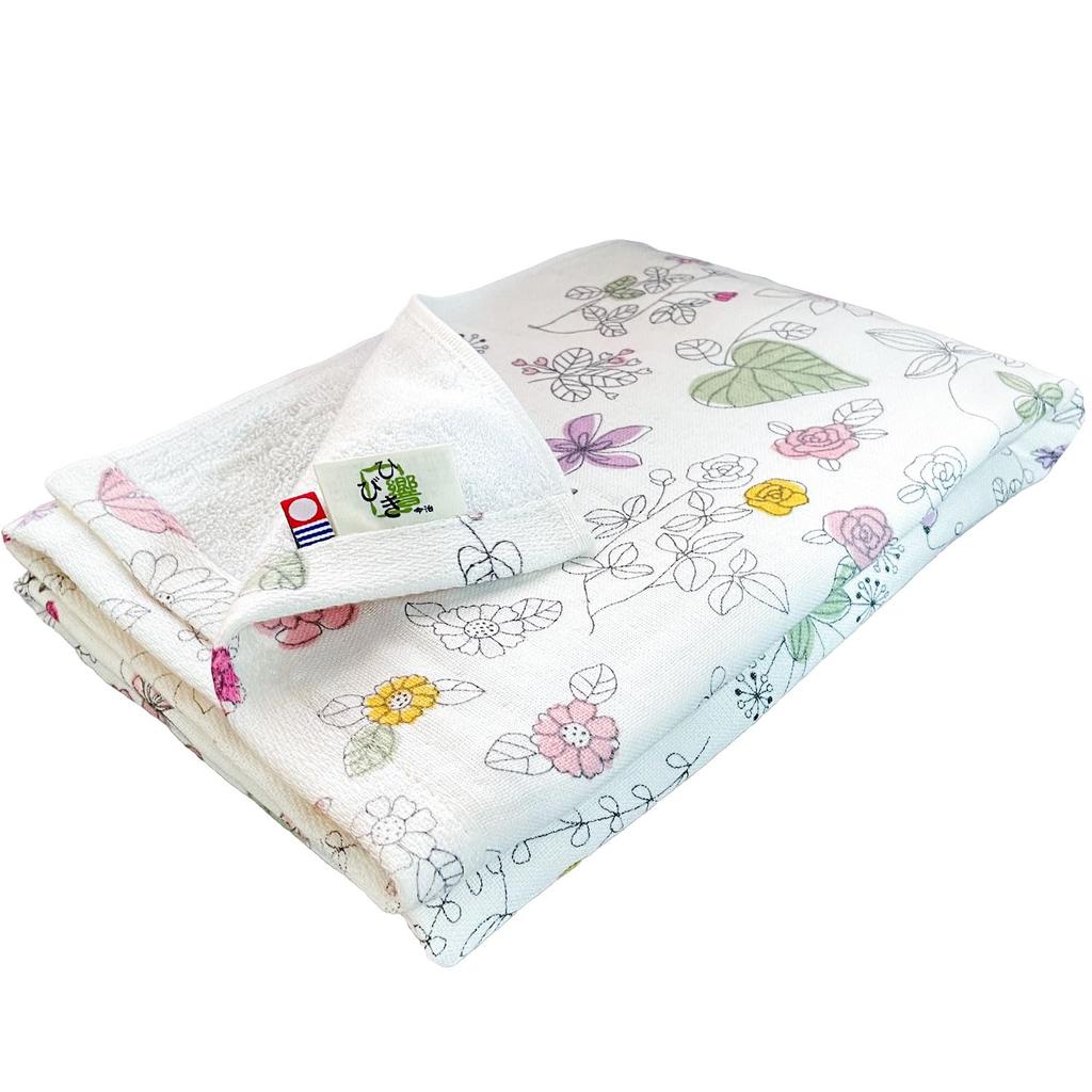 Imabari gauze bath floral made in 60x120cm towel, towel, towel, pattern, Lilica, pink, Japan, 100% cotton,