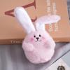 Adorable Pink Longeared Bunny Keychain Plush Toy Cute Animal Pendant