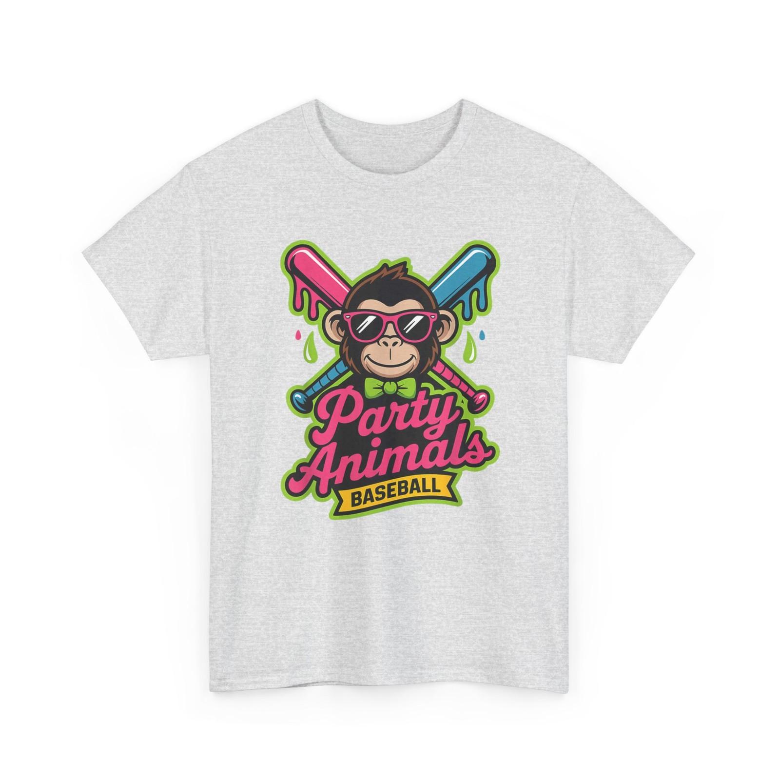 Party Animals Shirt, Ice Cream Drip Baseball Monkey Funny Meme Shirt M