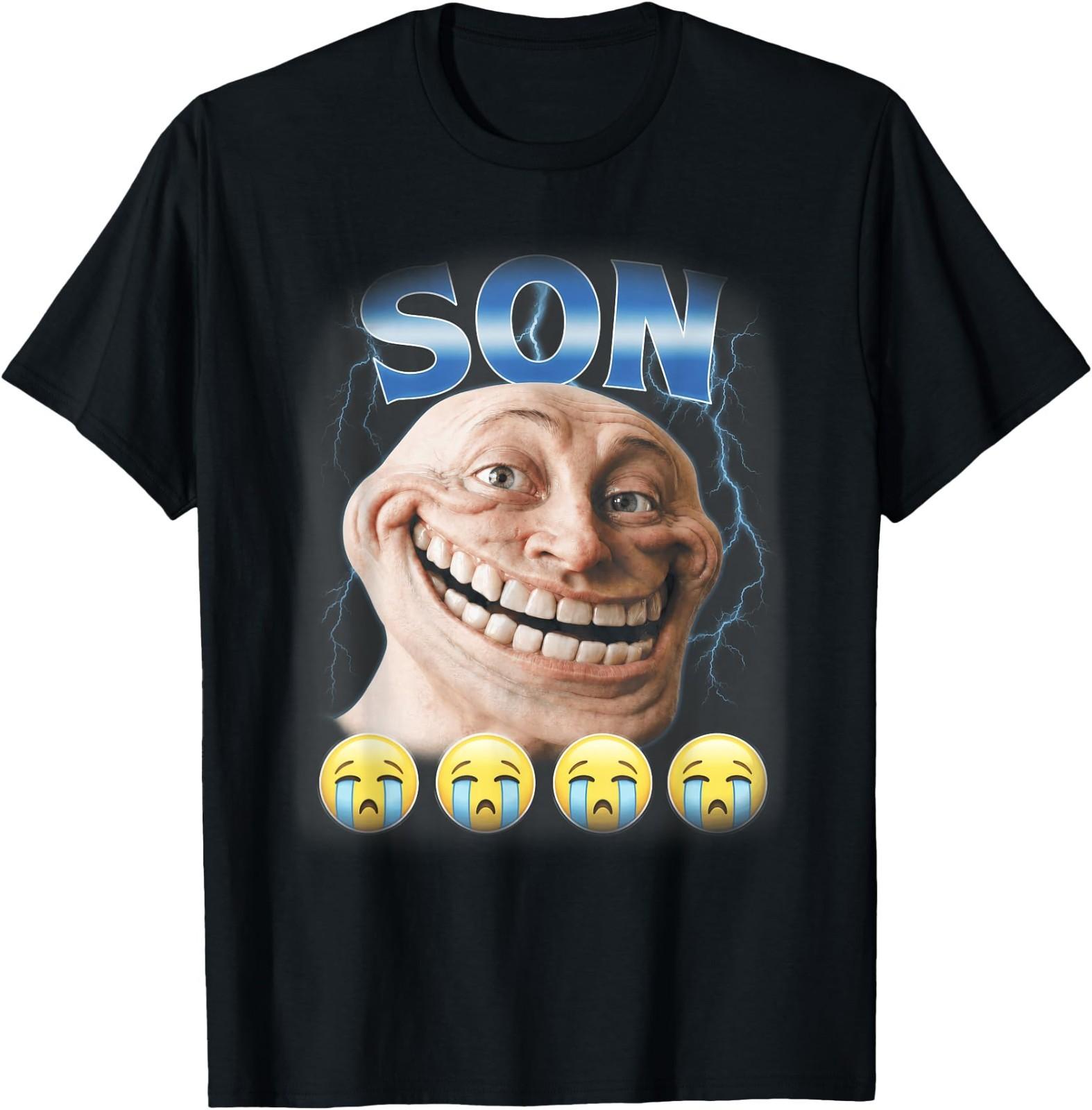 Crying Son Meme Realistic Troll Face T-Shirt XXL
