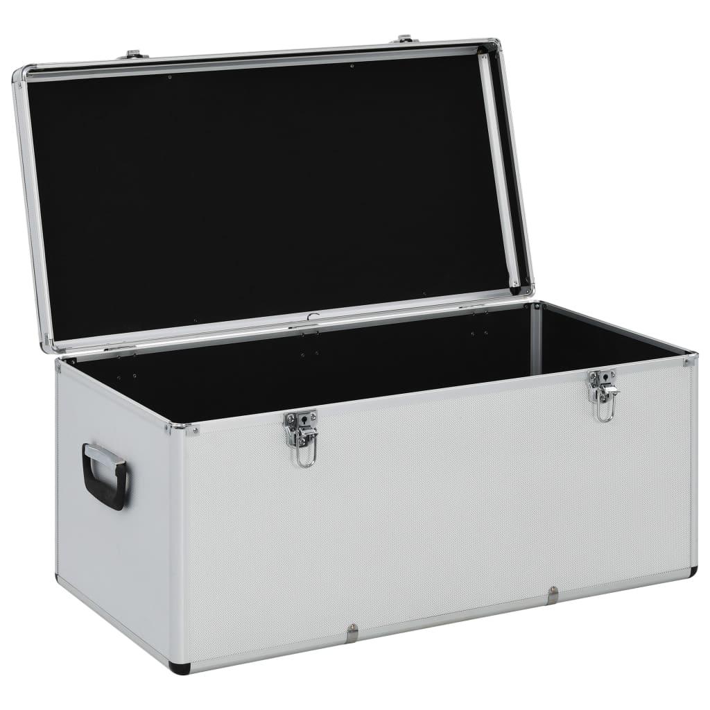 Storage Case Set 3 Pieces Silver Aluminum