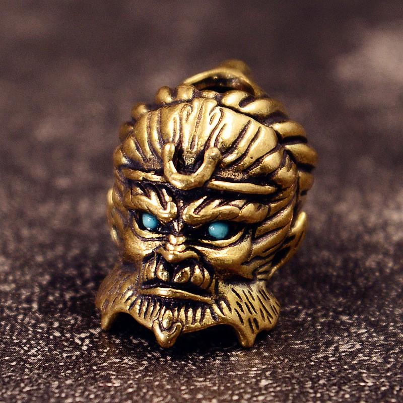Brass Monkey King Sword Pendant EDC Keychain Accessory Outdoor Gear Survival Tool Chain Decor Brass