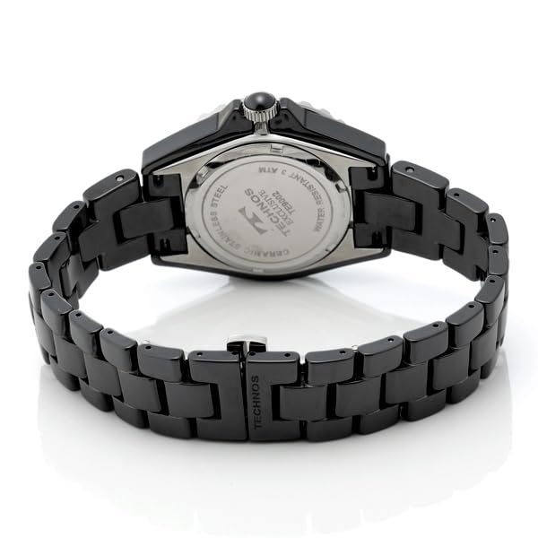 TECHNOS Solar TE9002TB TECHNOS Watch, Ceramic, Black, Men's