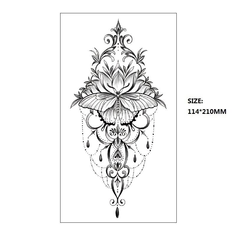Bohemian Geometric Shape Water Transfer Small Full Arm Back Sexy Simulation Tattoo Sticker
