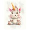 Poster Cute Unicorn In Pastel Colors Poster Cute Unicorn In Pastel Colors, 50X70 Cm, Gold Aluminum Frame, 230 Gs Matte Paper