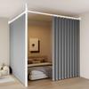 No-Punch Living Room Partition Curtain Divider for Rental Rooms, Dorms, or Salons