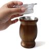 Stainless steel mate tea cup and set with straw cleaning brush for easy cleaning. Perfect for any room or office. (Wood grain)