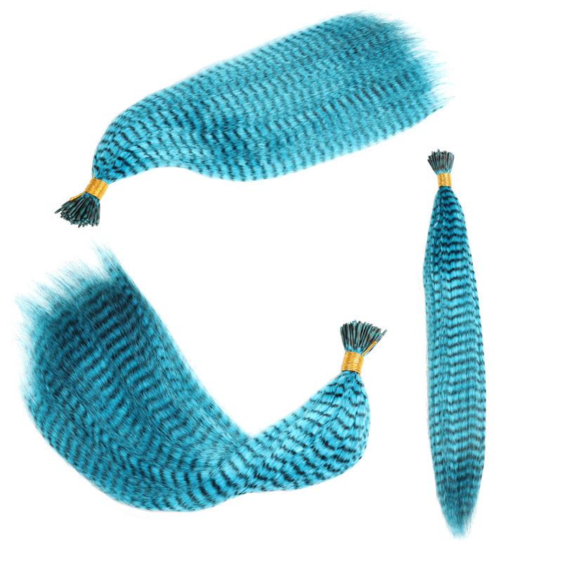 Hair Extensions Colored Wigs Feather Stripe Hair Hairpieces Colorful High temperature silk Wigs