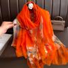 Spring and Summer Delicate Yarn Printed Scarf Travel Sunscreen Thin Shawl Western-style Fashion Scarf