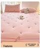 Embroidered Quilted Soybean Cotton Dustproof Non-Slip Fitted Sheet – Skin-Friendly & Soft Bed Cover