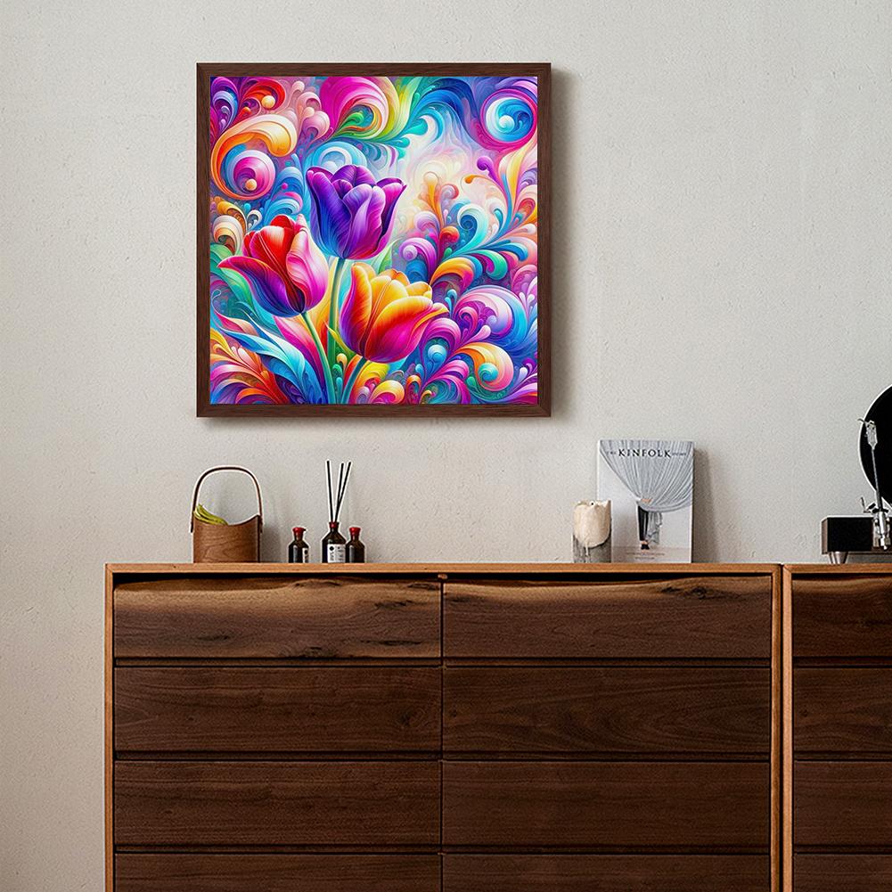 Pittura Diamante 5D Fai da Te con Trapano Rotondo Completo Arte Astratta Colorata Decorazione per la Casa Artigianato