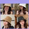 Cotton Twill Bucket Hat For Women Summer Sun Protection Wide Brim Casual Fashion