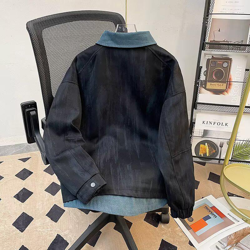 Trendy Two-Piece Denim Lapel Jacket for Men - Spring/Autumn 2025 Collection