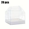 20pcs/Set Transparent Cardboard Cake Candy Gift Box for Birthday Party Pastry Desserts Biscuits Holiday Treats