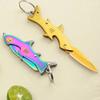 Multipurpose Stainless Steel Portable Folding Cutter Keychain Safe Mini Fruit Cutter Colorful Shark Shaped Pocket Cutter Travel