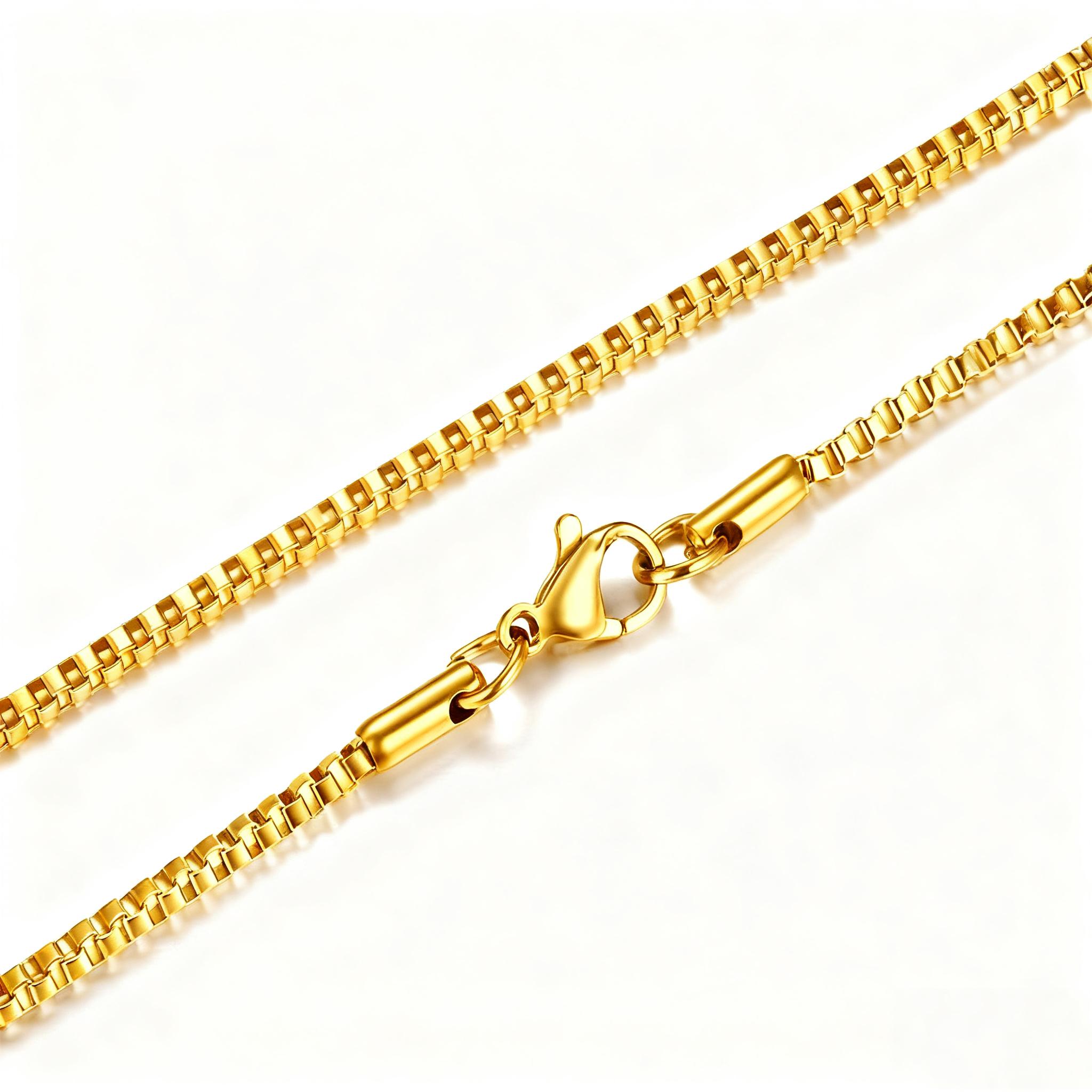 

Classic 3mm Width Round Box Chain Stainless Steel Necklaces for Men Non-fading Square Rolo Link Chains Choker Punk Jewelry 3mm wide&66cm(26inch)