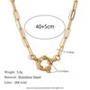 Stainless Steel Diy Basic Live Mouth Chain 12 Birthstone Pendant Necklace Furnace Vacuum Plating 18K Gold Color Retention