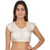 Women's V Neck Short Sleeves Blouse Indian Desigenr Ethnic Crop Top Choli Dress