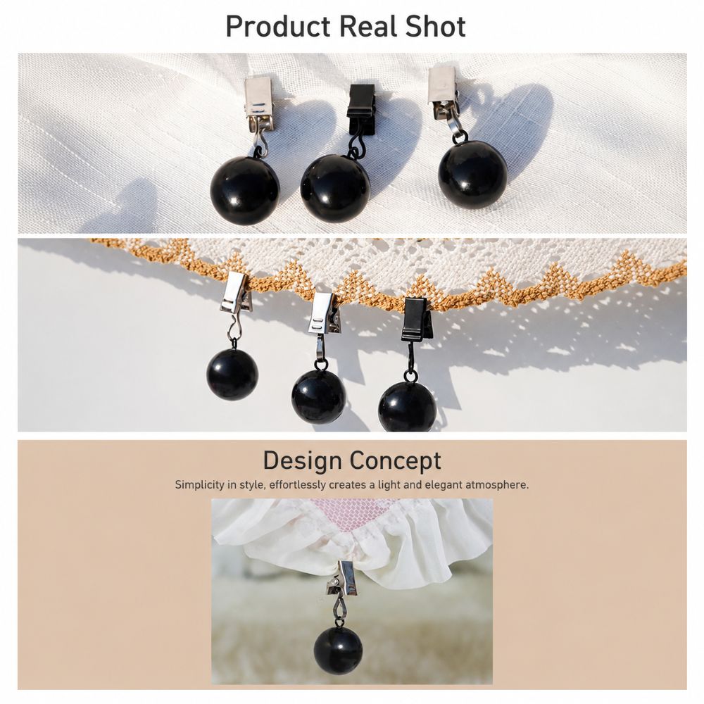 4pcs Windproof Tablecloth Weights Clips Solid Metal Ball Table Cover Pendant Clips  Home Dining