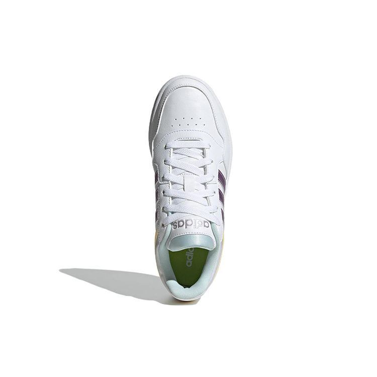 Adidas Hoops 3.0 White Matte Purple Metallic Women Sneakers Cloud-White Almost-Yellow GX1806
