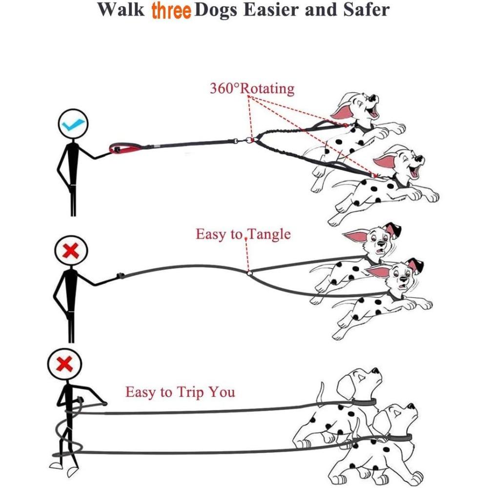 3-In-1 Canine Leash Detachable 360° Rotation Nylon Canine Training Harness For Outdoor Activities Walking And Traning For Medium Canines Decoration