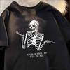 Harajuku Gothic Tops Funny Cartoo Skull Printed Unisex Tshirts Fashion Streetwear Casual Round Neck Short Sleeve Unisex
