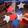 Geyee 108 Pcs Patriotic Star Cutouts 4th of July Independence Day Accents for DIY Bulletin Board Red White and Blue Star Cutouts for Kids Patriotic