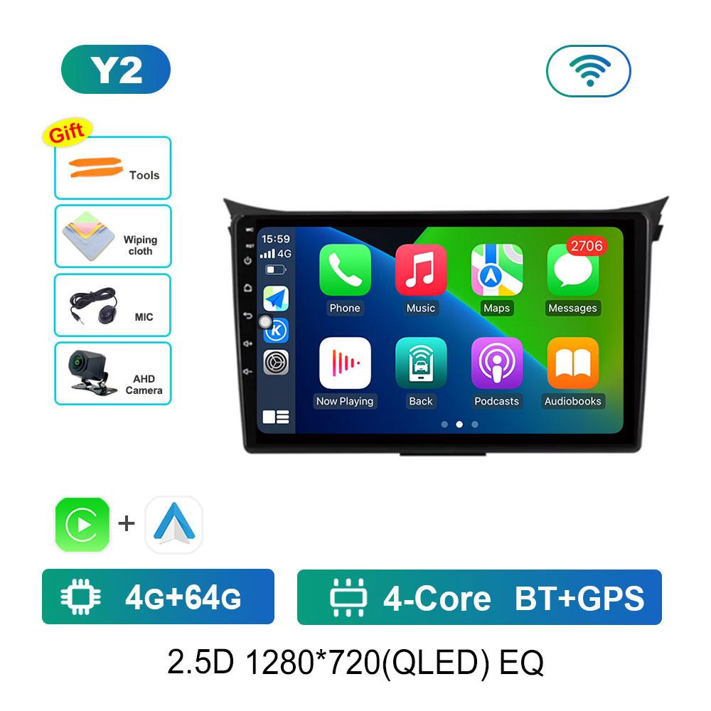 Android 14 Intelligent System WiFi GPS for Hyundai I30 Elantra GT 2012 - 2017 Split Screen 4G BT Car Radio Multimedia Player