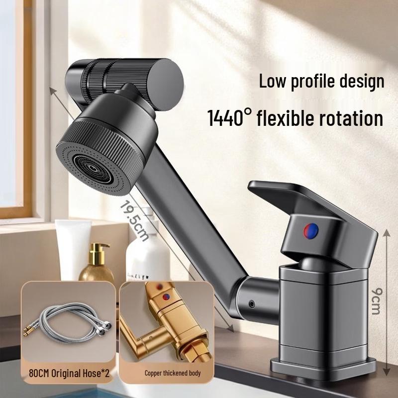 TLXT Square Swivel Bathroom Basin Mixer Faucet