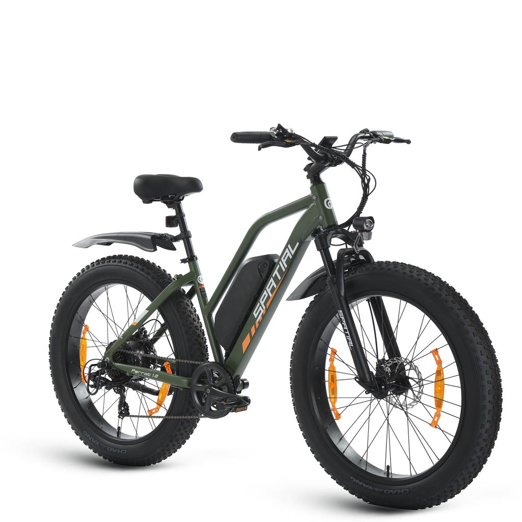 SPATIAL Parrot Bicicletta Elettrica da Donna All-Terrain Motore 250W Batteria 48V13AH Bicicletta Elettrica da Passeggio all'Aperto Bici Elettrica da Montagna Off-Road da 26 Pollici