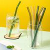 4 Pcs Reusable Glass Straws 8mm Straight Bent Glass Drinking Straws Eco Friendly Cocktail Straws for Beverages Milk Coffee