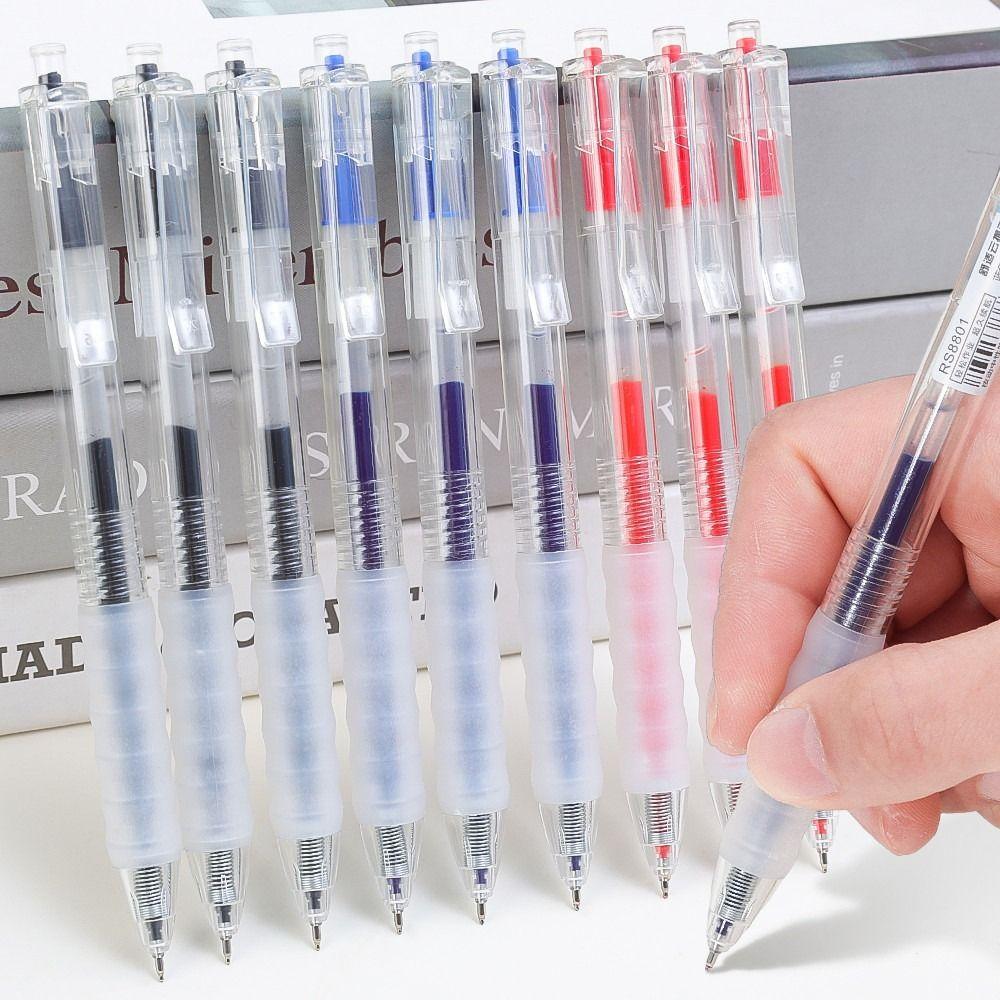 

Quick-drying Neutral Pen Press Type Signature Pens Multifunctional Ballpoint Pen School Office Pink-1PC-Black Ink