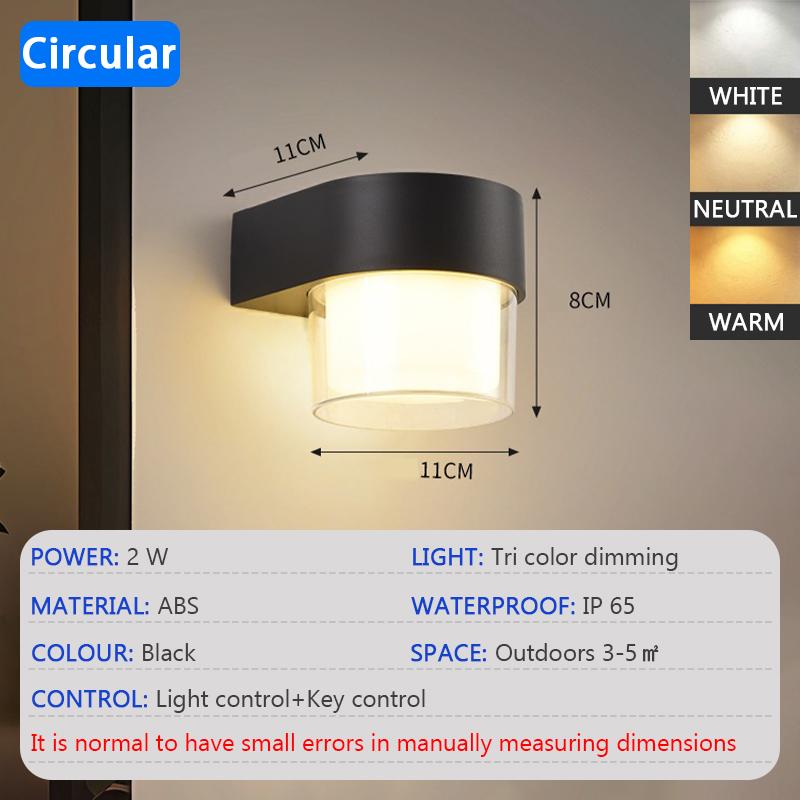 Outdoor Solar LED Wall Light IP65 Waterproof Exterior Wall Light Porch Courtyard Garden Balcony Outdoor Decorative Lighting