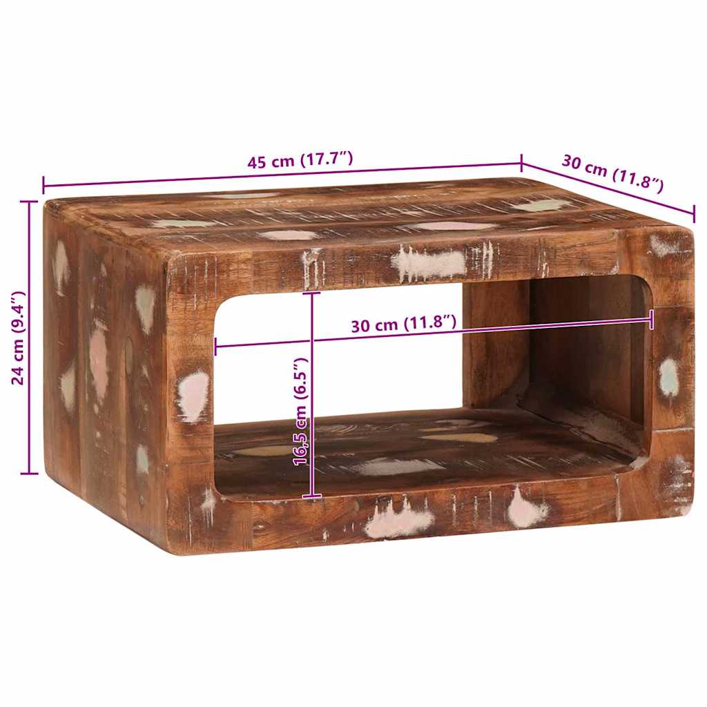 Nightstand Brown 45 X 30 X 24 Cm Solid Upcycled Wood