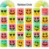 3.5CM Mini Smiley Face Rainbow Spring Ring: Children's Seven-Color Elastic Decompression Toy
