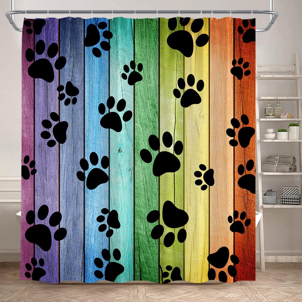 Funny Cartoon Bathing Cats Shower Curtains Cute Animals Pet Cat Kids Bath Curtain Polyester Children Bathroom Decor With Hooks
