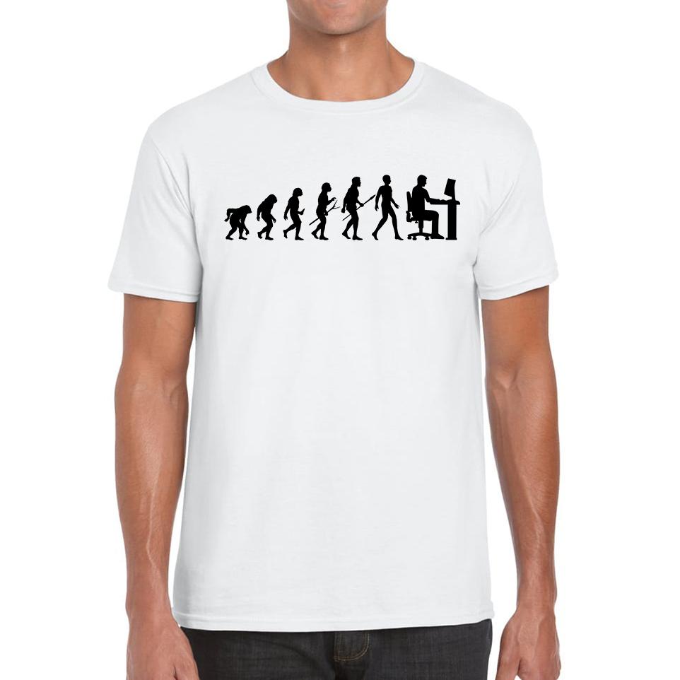 Evolution Of Computer Funny Human Evolution Programmer Coding Mens Tee Top S