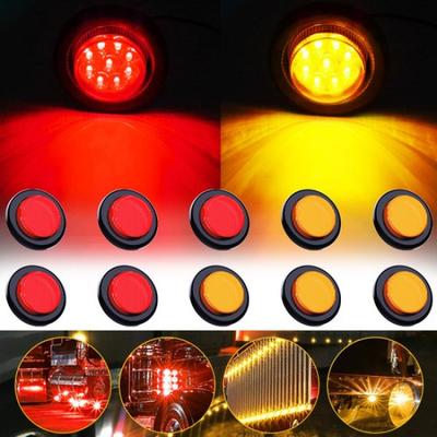 Marker Lights 2" LED Rock Truck Trailer Round Clearance Side Light Amber 10x US