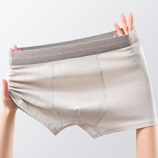 5Pcs Men Boxer Underwear Mid-rise Elastic Waistband Slim Fit Breathable Boxer Briefs Moisture-Wicking U-Convex Panties Daily Wear