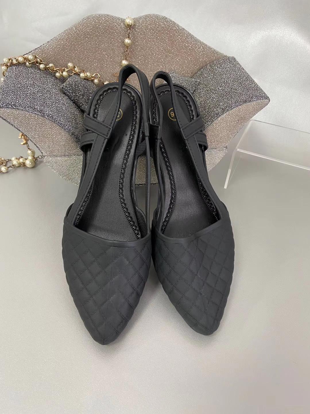 

Модные повседневные туфли женские весенне-летние новые женские туфли на танкетке с острым носком и неглубоким носком простые рабочие туфли сандалии на низком каблуке 36 чёрный