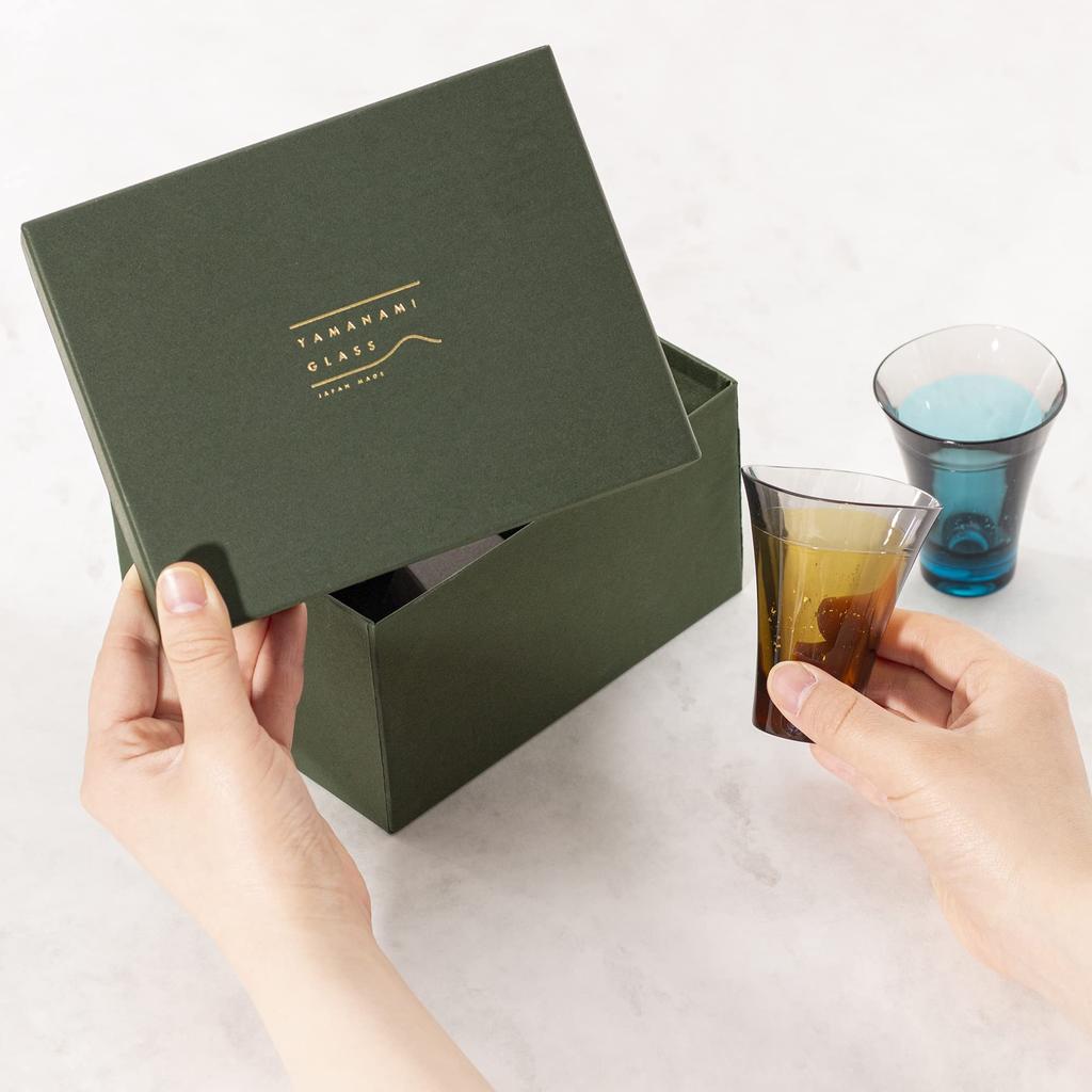 IJ Unbreakable Gold Leaf Sake in a Paulownia Wood Set of Dishwasher Made in Perfect for and Cute and Stylish Yellow and Blue Ideal for Japanese Small