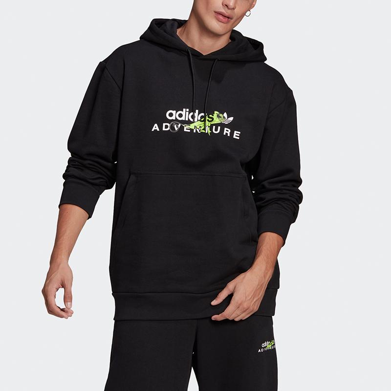 Adidas Originals Adv Logo Hoodie With Trefoil Print Men Hoodie Black GN2325