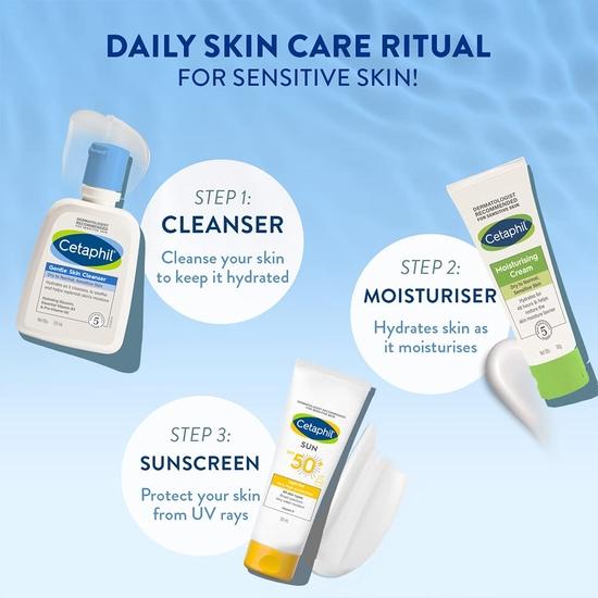 Cetaphil Face Wash Gentle Skin Cleanser for Dry To Normal, Sensitive Skin, 125 Ml Hydrating Face Wash with Niacinamide, Vitamin B5 (Pack of 2)