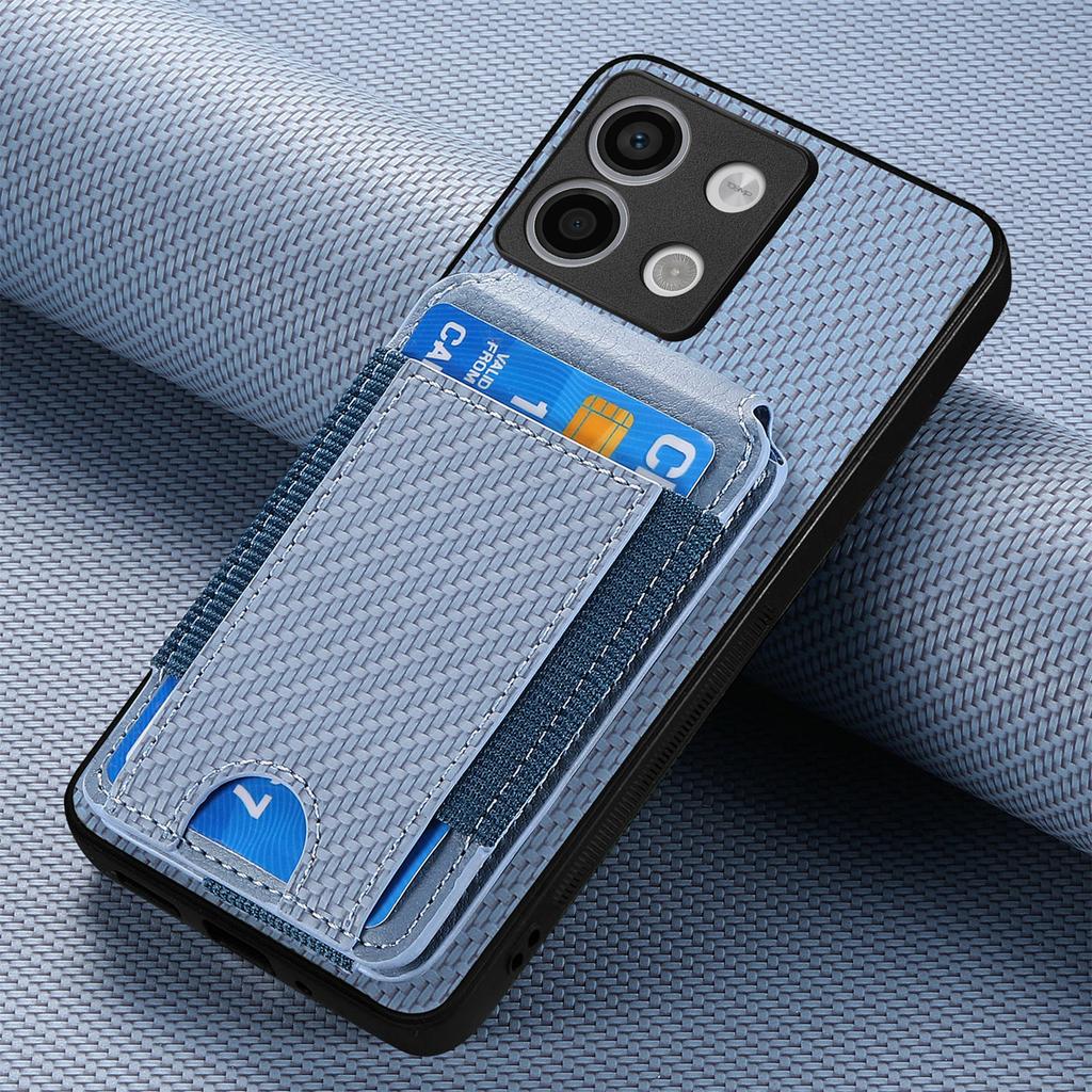 Vertical Cards Solt Wallet Carbon Fibre Case For Xiaomi Redmi Note 13 Pro 12 11 13T POCO X6 X5 Magnetic Stand Bag Pocket Cover