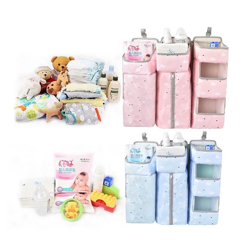 Baby Bed Organizer Hanging Bags Newborn Crib Diaper Storage Bag For Babies Infant Diaper Clothing Caddy Bag Bedding Nursing Bag